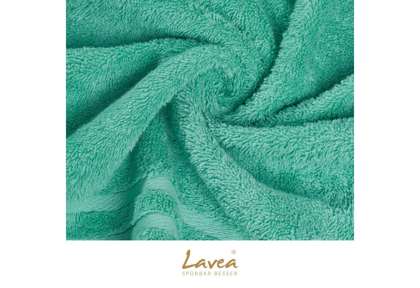 Lavea Badetuch Elena 2er Set 100x150 cm Türkis - Bild 5
