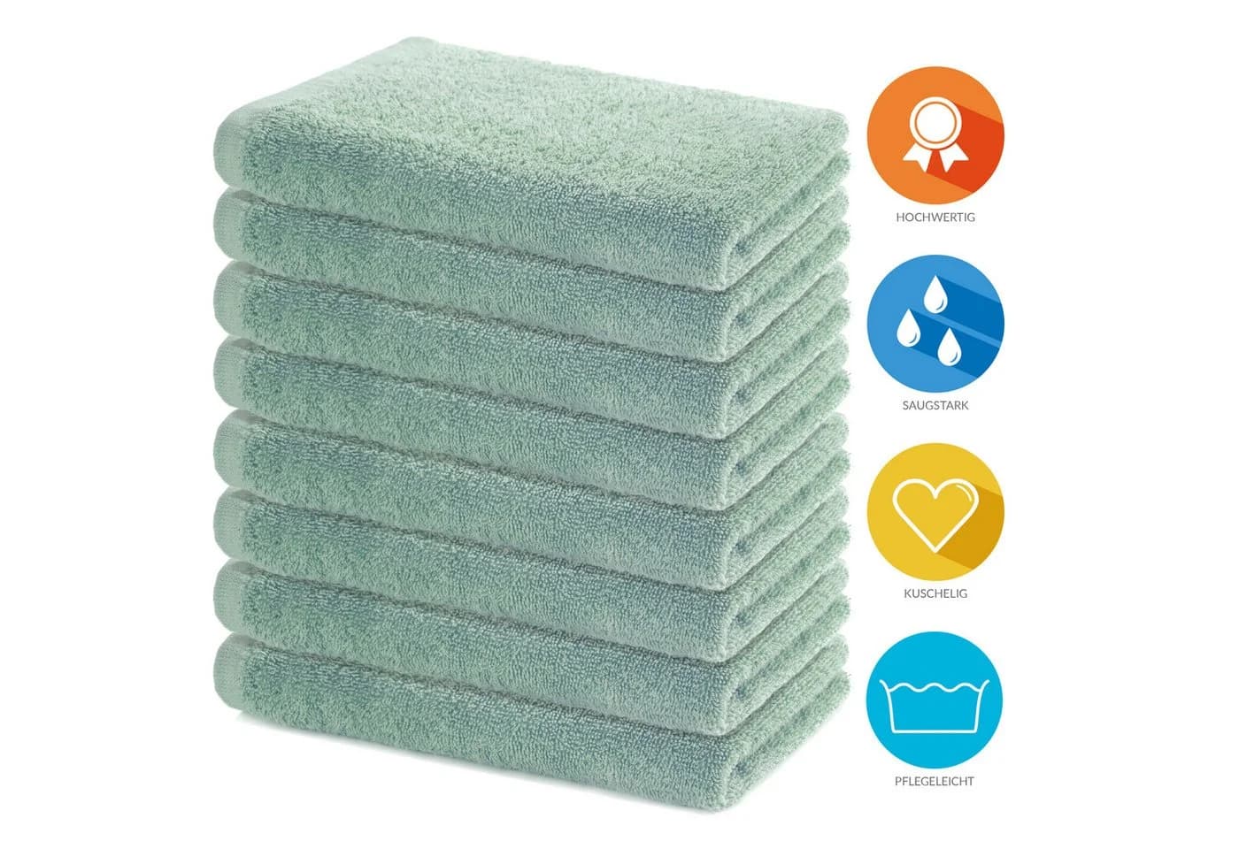 Lavea Handtücher Sydney Set 8-tlg. Grün 500 g/m² Frottee