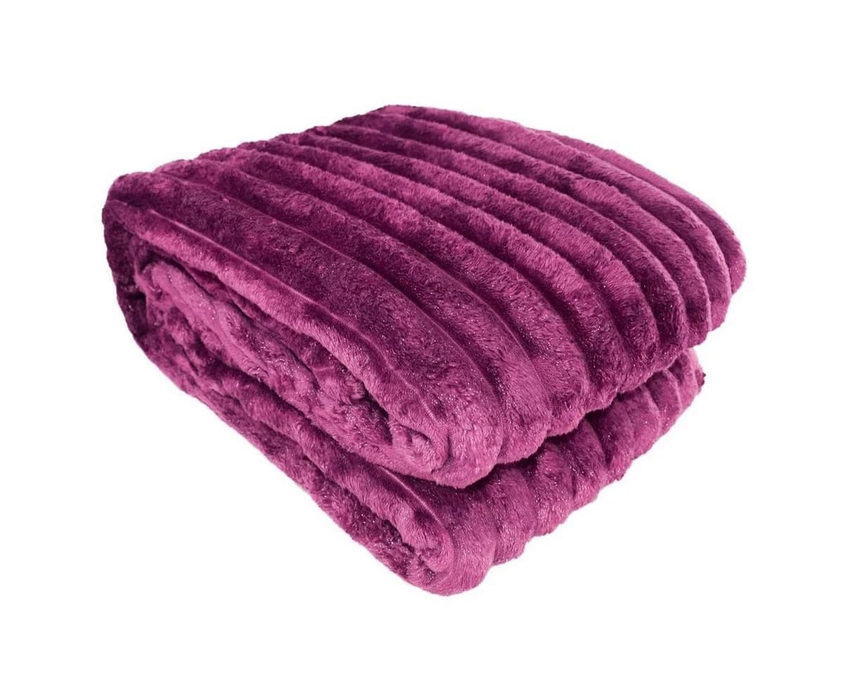 Marabellas Shop Wohndecke Cordoptik Violett mit Flanell & Glitzer - Bild 2