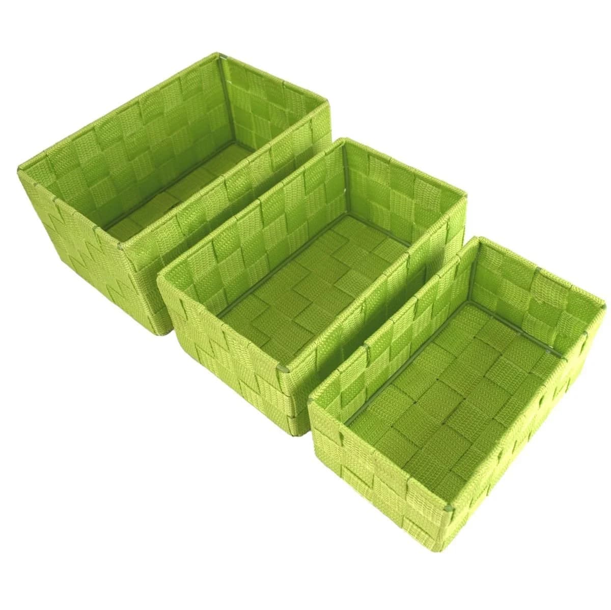 Marabellas Shop Organizer 3er-Set geflochtene Aufbewahrungsboxen grün