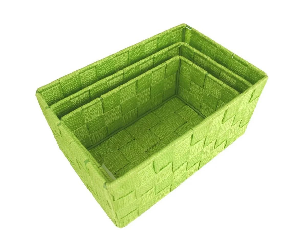 Marabellas Shop Organizer 3er-Set geflochtene Aufbewahrungsboxen grün - Bild 2