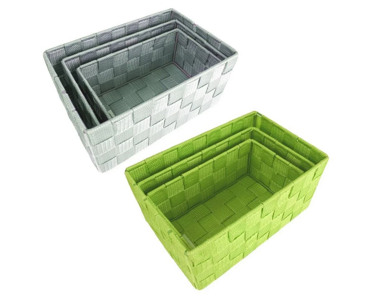 Marabellas Shop Organizer 3er-Set geflochtene Aufbewahrungsboxen grün - Bild 3