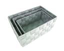 Marabellas Shop Organizer 3er-Set geflochtene Aufbewahrungsboxen grau-blau Bild 2