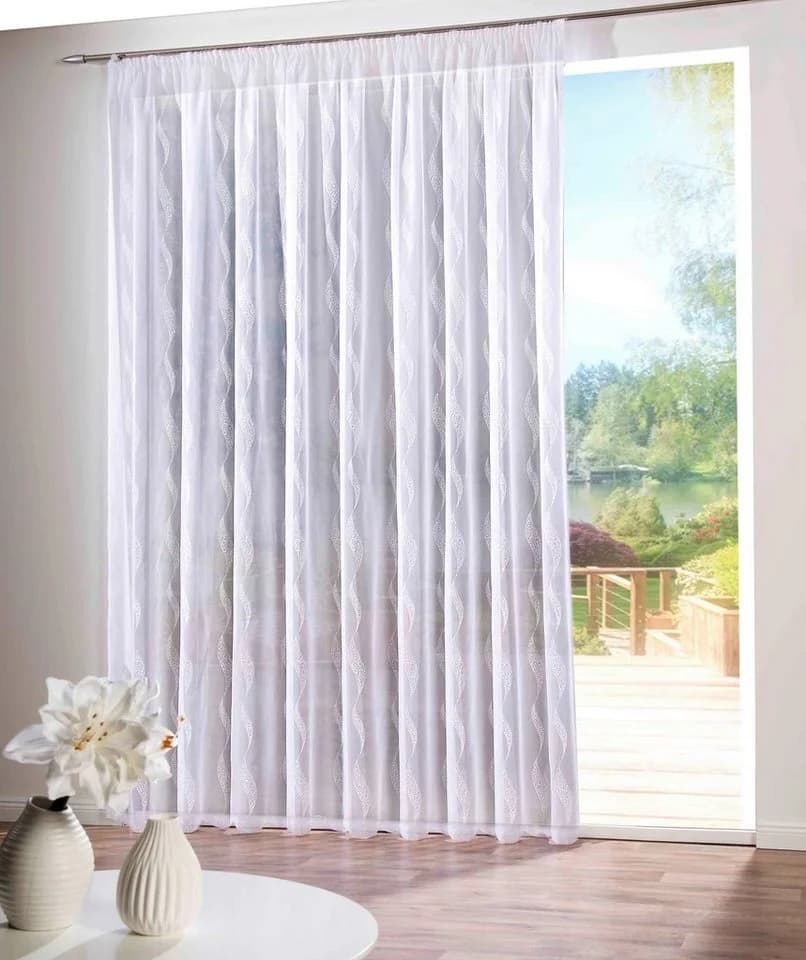 DecoHome24 Gardine Jasmin Weiss Halbtransparent Voile - Bild 2