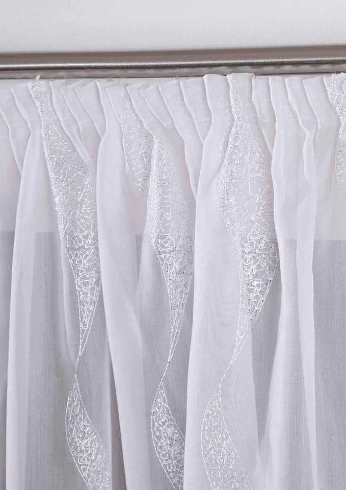 DecoHome24 Gardine Jasmin Weiss Halbtransparent Voile - Bild 3