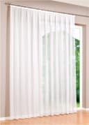 DecoHome24 Gardine Voile Weiß Kräuselband Transparent Bild 2