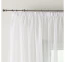 DecoHome24 Gardine Voile Weiß Kräuselband Transparent Bild 3