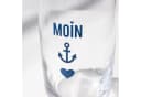 Bow & Hummingbird Longdrinkglas Kristallglas "Moin-Anker-Herz" Blau/Weiß Bild 1