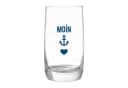 Bow & Hummingbird Longdrinkglas Kristallglas "Moin-Anker-Herz" Blau/Weiß Bild 2