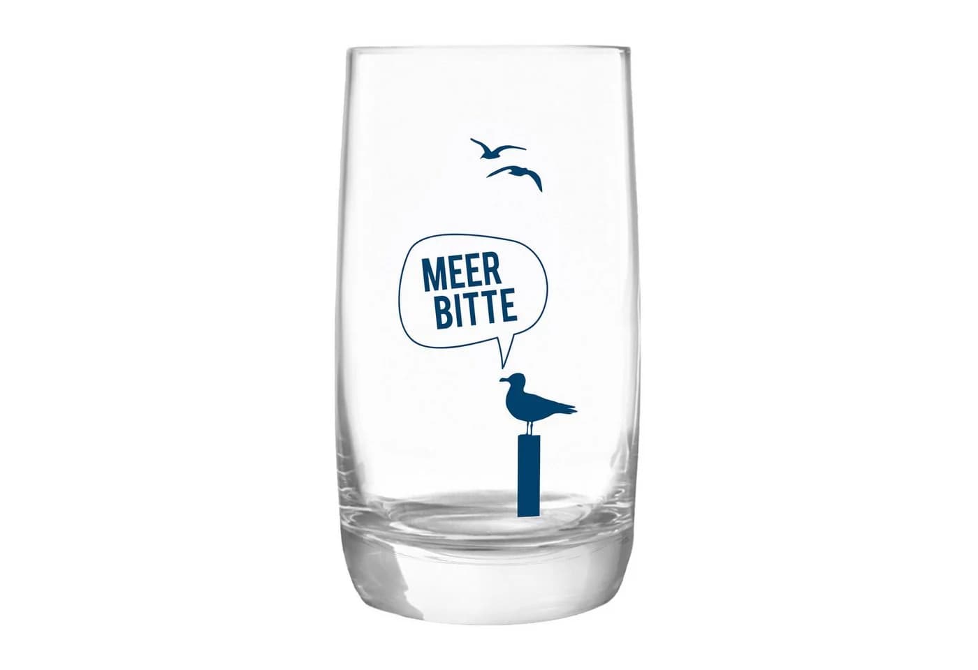 Bow & Hummingbird Longdrinkglas Kristallglas „Meer Bitte Möwe“ Maritim 33cl - Bild 2