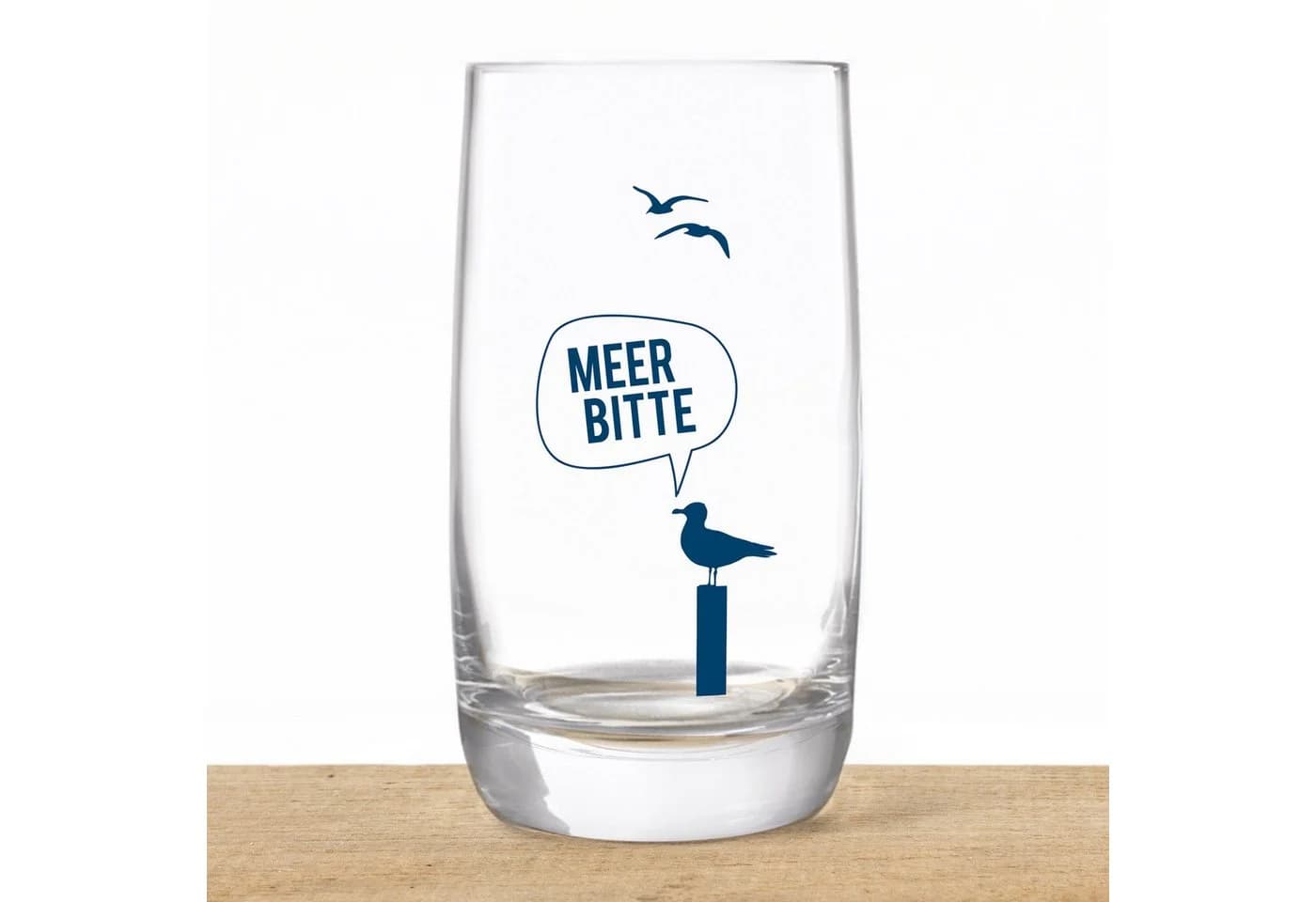 Bow & Hummingbird Longdrinkglas Kristallglas „Meer Bitte Möwe“ Maritim 33cl - Bild 4
