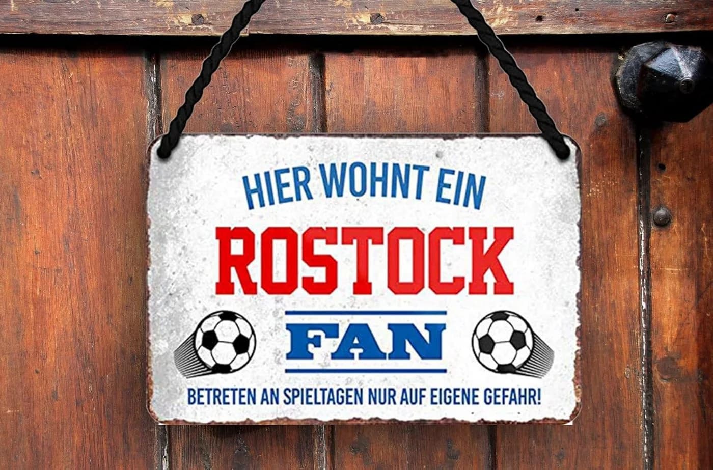 schilderkreis24 Metallschild Blechschild Retro Stil Rostock Fan Deko - Bild 2