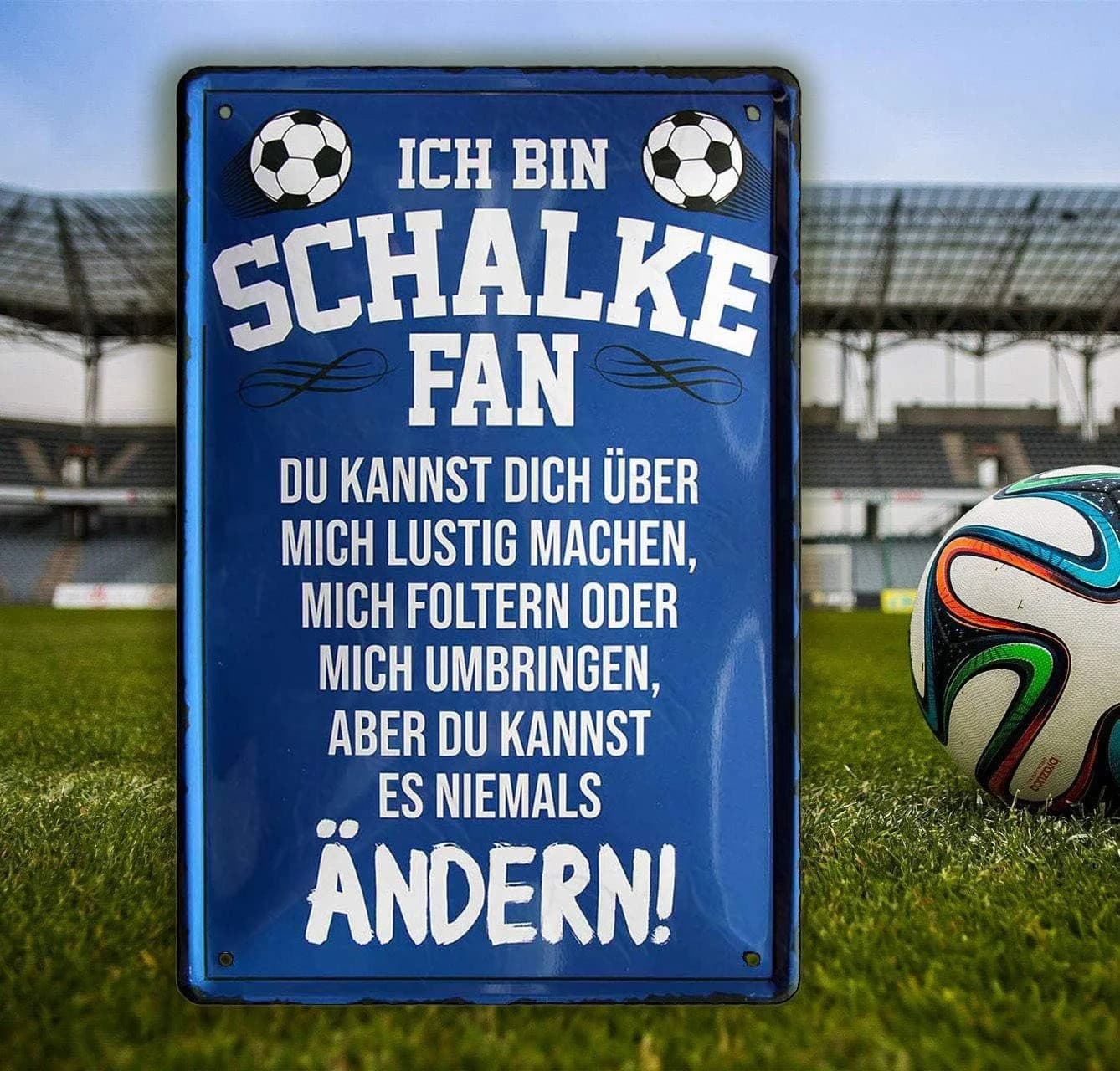 schilderkreis24 Blechschild Ich bin Schalke Fan Retro Metall - Bild 3