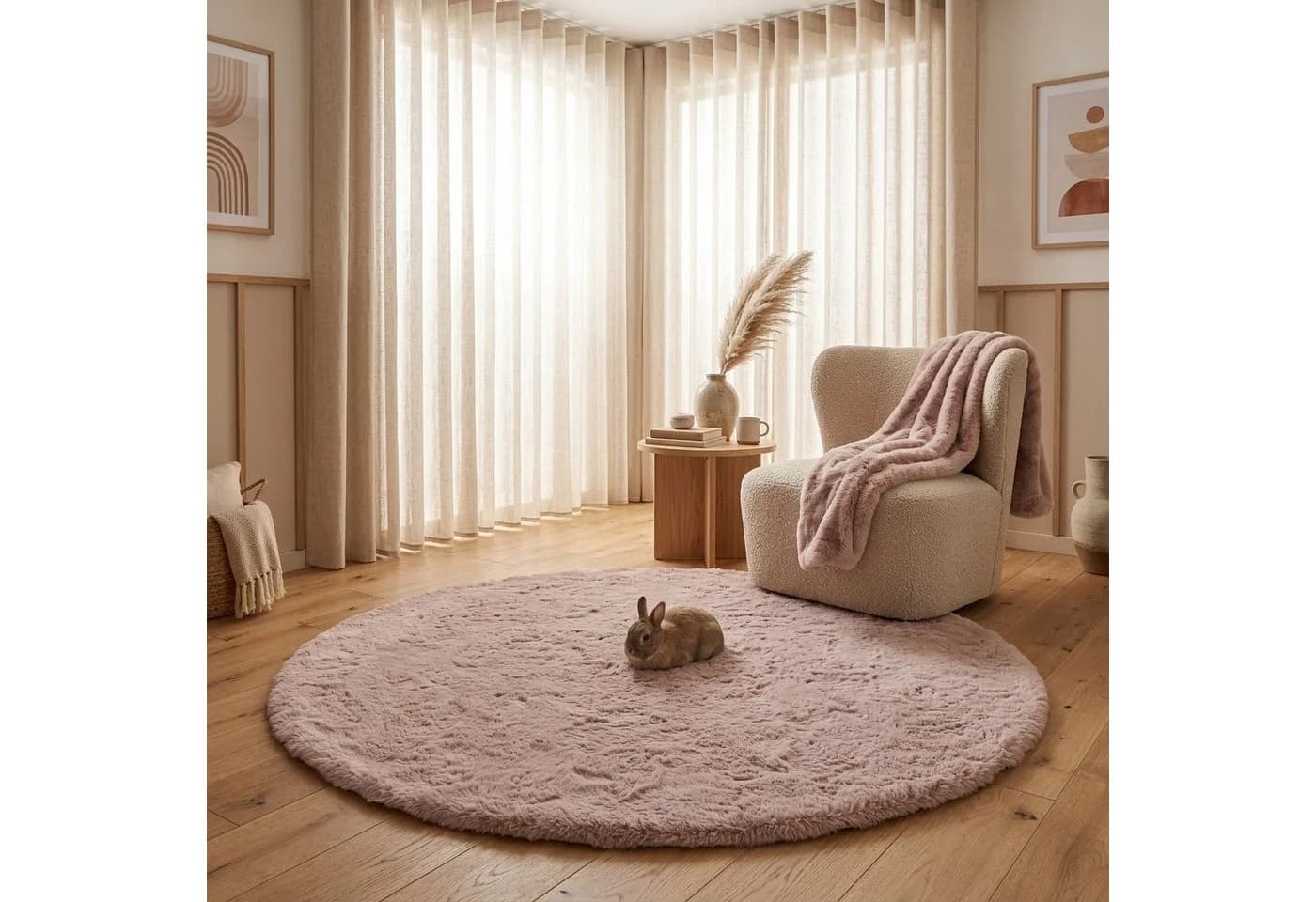 Consilio Concept Fellteppich Teppich Hasenfell Imitat CLOUD Fell Hochflor Rechteckig 39 mm
