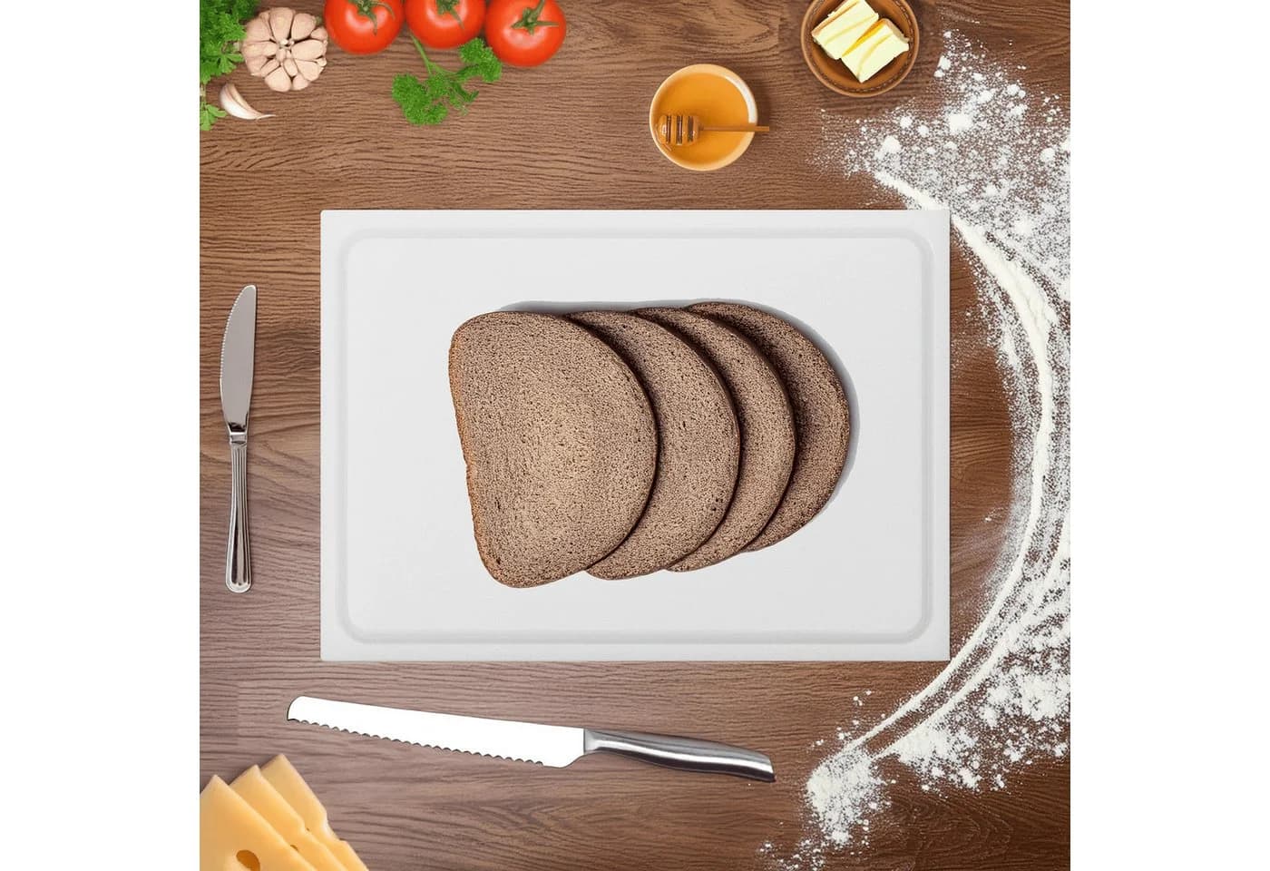 MUVELL Schneidebrett Weiß Kunststoff Extra Dick - Bild 4