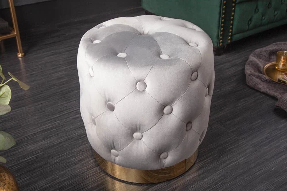 riess-ambiente Sitzhocker Modern Barock 37cm Chesterfield-Design