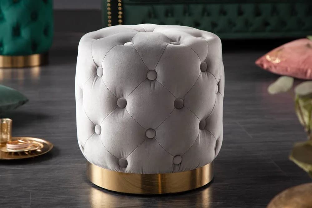 riess-ambiente Sitzhocker Modern Barock 37cm Chesterfield-Design - Bild 2