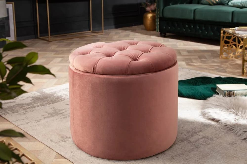 riess-ambiente Hocker MODERN BAROCK altrosa Samt mit Stauraum