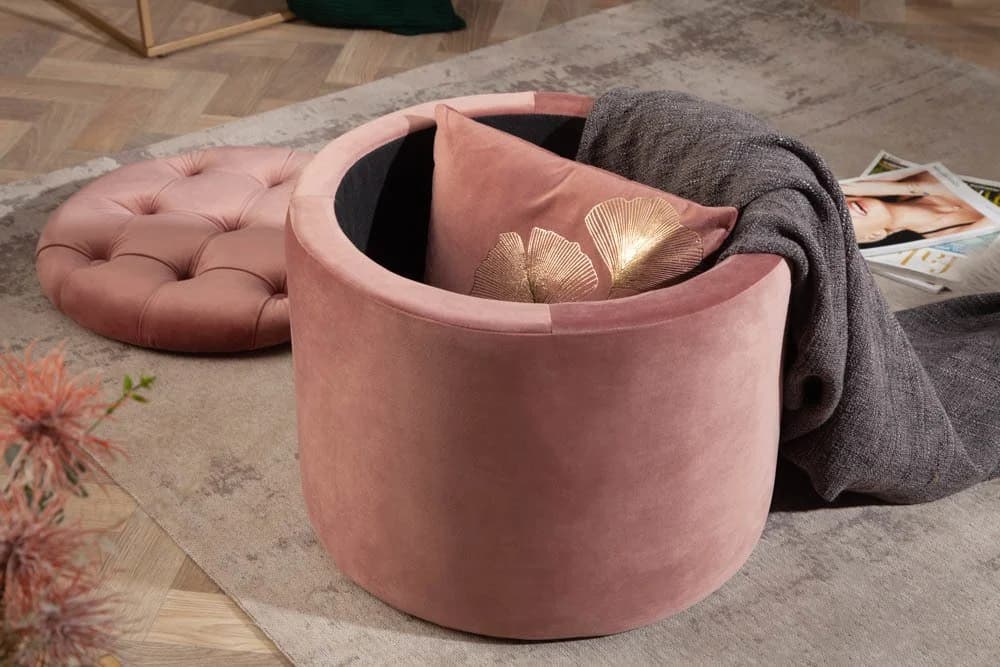 riess-ambiente Hocker MODERN BAROCK altrosa Samt mit Stauraum - Bild 4