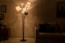 riess-ambiente Stehlampe LEVELS 176cm Schwarz/Grau Leinenstoff-Schirm Marmor Bild 1