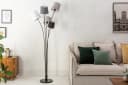 riess-ambiente Stehlampe LEVELS 176cm Schwarz/Grau Leinenstoff-Schirm Marmor Bild 2