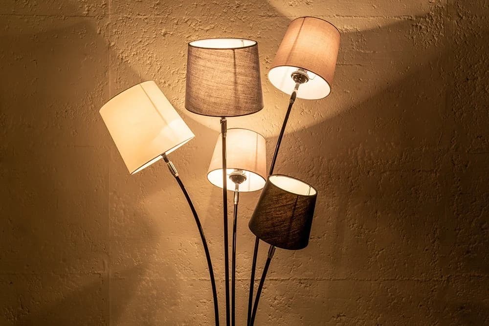 riess-ambiente Stehlampe LEVELS 176cm Schwarz/Grau Leinenstoff-Schirm Marmor - Bild 4