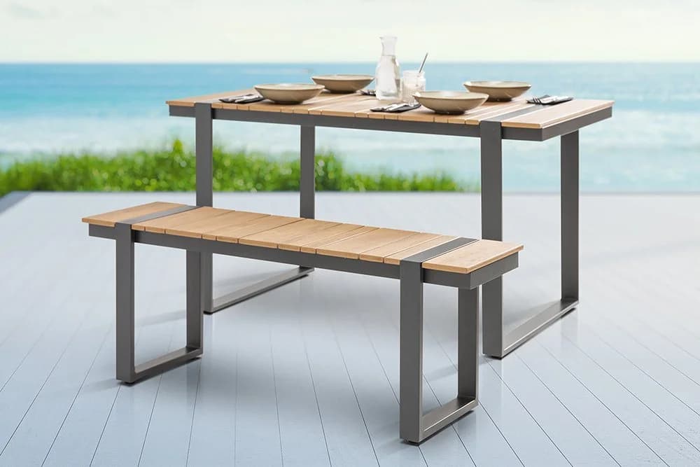 riess-ambiente Gartenbank TAMPA LOUNGE 125cm Natur/Grau - Bild 2
