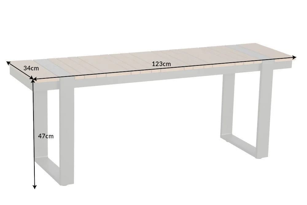 riess-ambiente Gartenbank TAMPA LOUNGE 125cm Natur/Grau - Bild 5