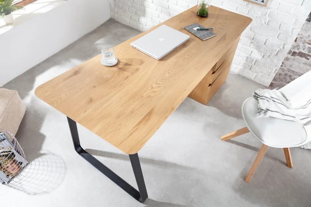 riess-ambiente Schreibtisch STUDIO 160cm Eichenoptik Schwarz mit Schubladen - Bild 4