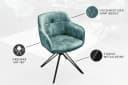 riess-ambiente Polsterstuhl EUPHORIA Petrol Schwarz Samt Drehbar Bild 5