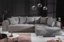 riess-ambiente Big-Sofa DECADENCIA 320cm Silbergrau Samt Eckcouch XXL Bild 3