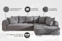 riess-ambiente Big-Sofa DECADENCIA 320cm Silbergrau Samt Eckcouch XXL Bild 4