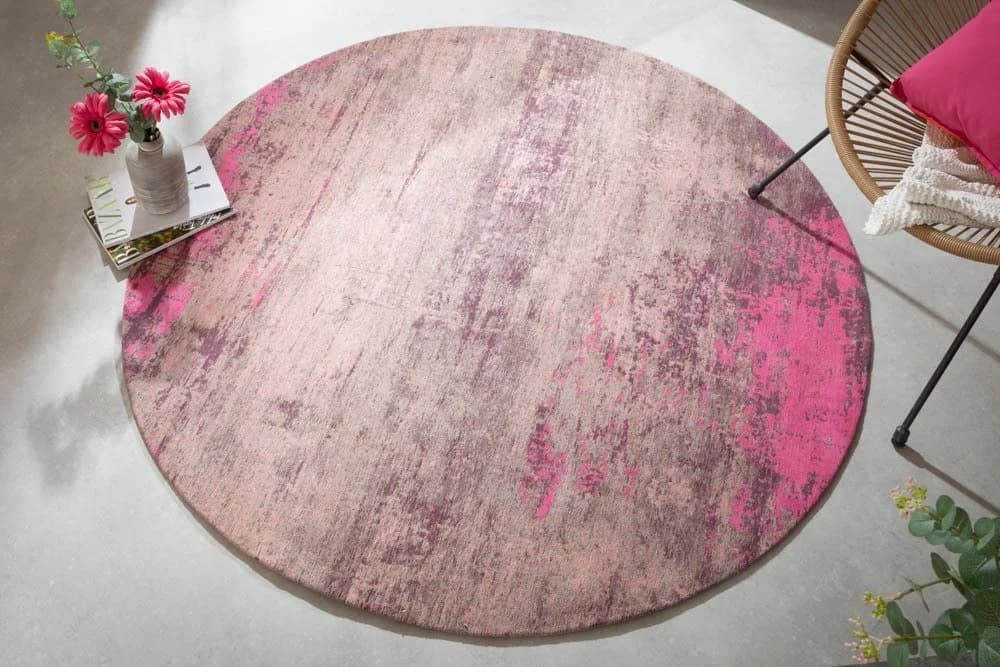 riess-ambiente Teppich MODERN ART rund Vintage Pink Beige