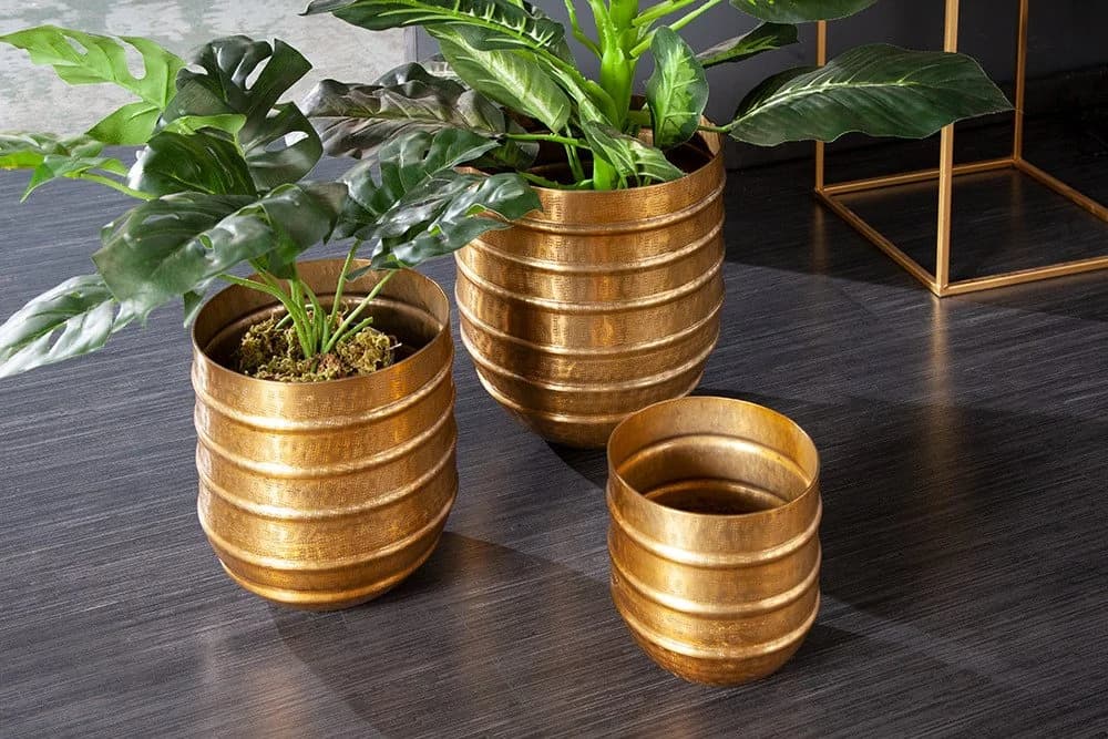 riess-ambiente Übertopf ORIENT gold Set 3 St. Handarbeit Metall