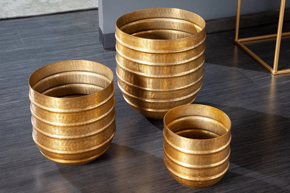 riess-ambiente Übertopf ORIENT gold Set 3 St. Handarbeit Metall - Bild 4