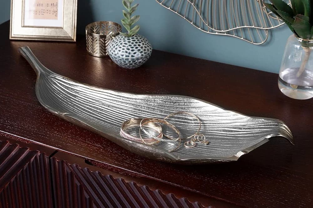 riess-ambiente Dekoschale ABSTRACT LEAF 64cm Silber Metall Blatt - Bild 2