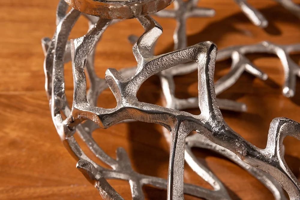 riess-ambiente Kerzenhalter ABSTRACT 38cm Silber Metall Kranz - Bild 4