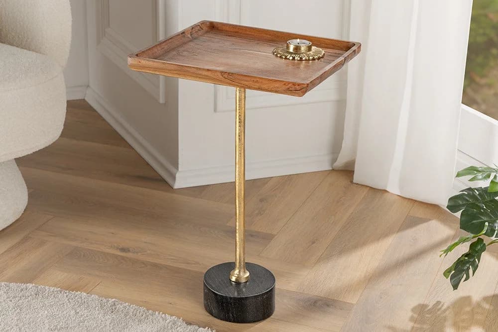 riess-ambiente Beistelltisch TRAYFUL 55cm Natur/Gold/Schwarz - Bild 2