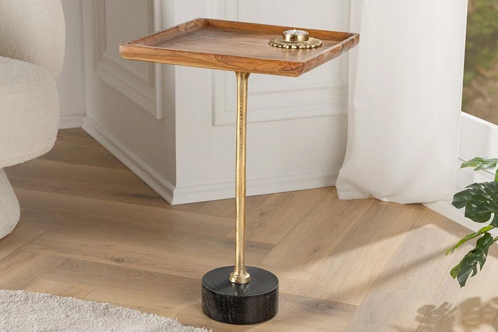riess-ambiente Beistelltisch TRAYFUL 55cm Natur/Gold/Schwarz - Bild 3