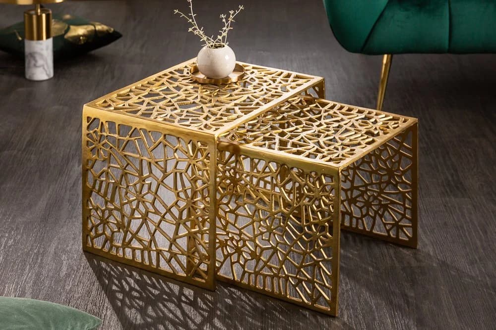 riess-ambiente Couchtisch ABSTRACT Set 2-tlg. Gold Metall Modern - Bild 2