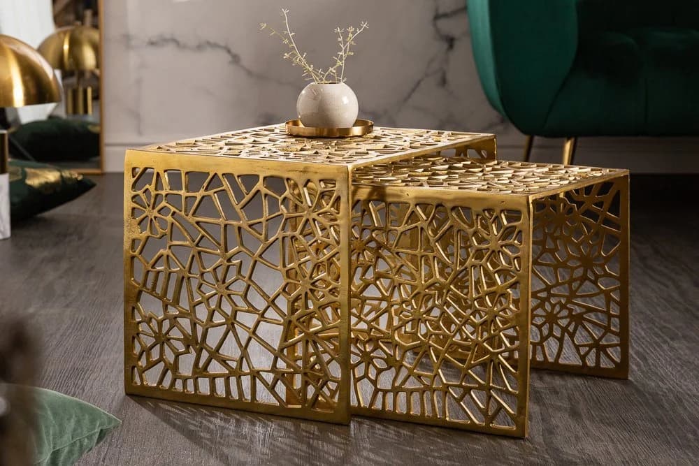 riess-ambiente Couchtisch ABSTRACT Set 2-tlg. Gold Metall Modern - Bild 3