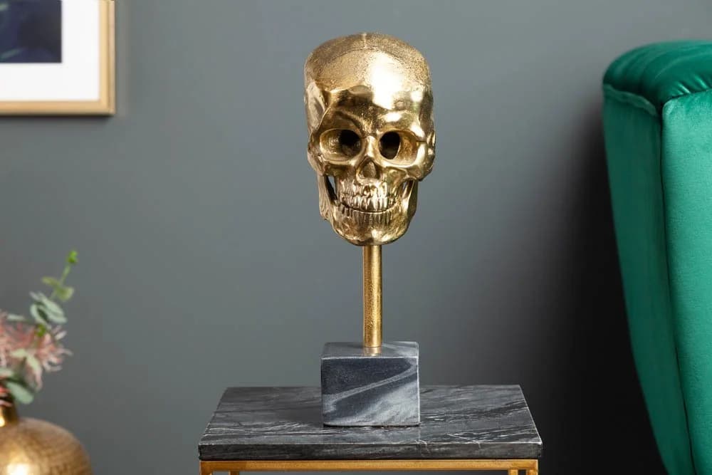 riess-ambiente Dekofigur SKULL 35cm Gold Metall-Schädel - Bild 3
