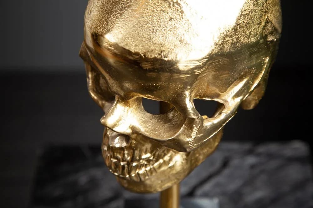 riess-ambiente Dekofigur SKULL 35cm Gold Metall-Schädel - Bild 5