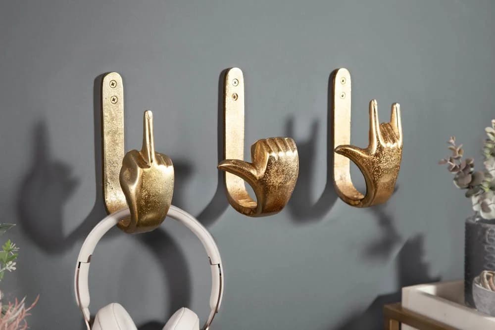 riess-ambiente Wandgarderobe FINGERS gold Metall 3-teilig