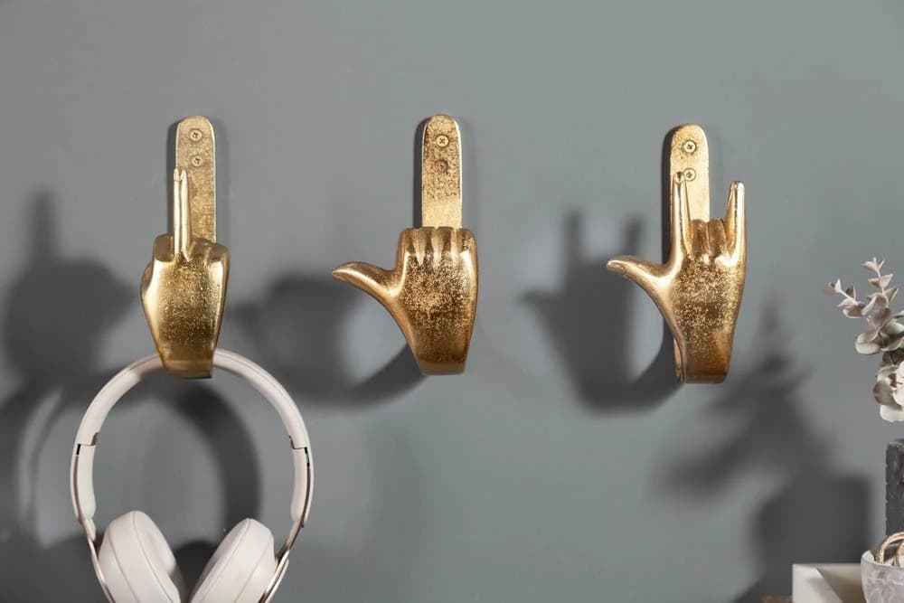 riess-ambiente Wandgarderobe FINGERS gold Metall 3-teilig - Bild 3