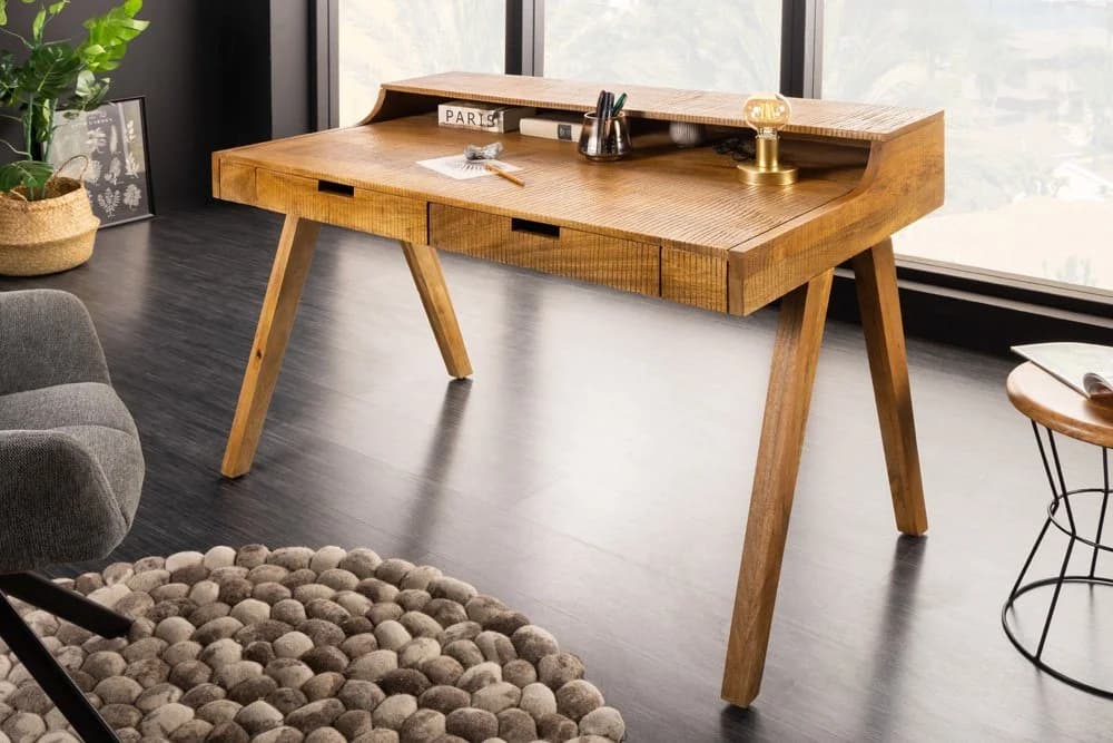 riess-ambiente Schreibtisch MONSOON 120cm Massivholz Natur - Bild 2