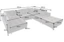 riess-ambiente Wohnlandschaft KENT 305cm Grau/Silber Samt U-Form mit Hocker Bild 5