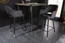 riess-ambiente Barhocker PARIS Grau Schwarz Gold Samt Metall mit Armlehne Bild 1