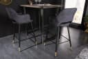 riess-ambiente Barhocker PARIS Grau Schwarz Gold Samt Metall mit Armlehne Bild 4