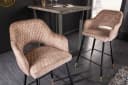 riess-ambiente Barhocker PARIS Greige Schwarz Gold Samt Metall mit Armlehne Bild 3